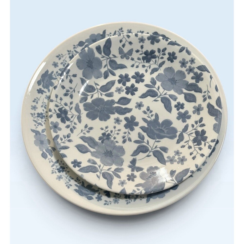 Corelle Pioneer Woman Evie Blue Floral Dinner & Salad Plates Set of 4